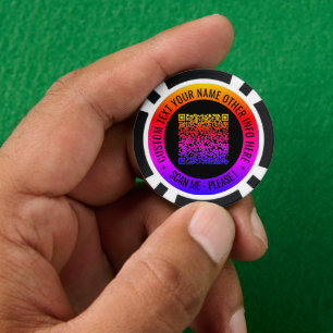Your QR Code Scan and Custom Text Your Poker Chips