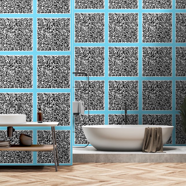 Your QR Code Scan Custom Colour Personalized Wallpaper (Bathroom)