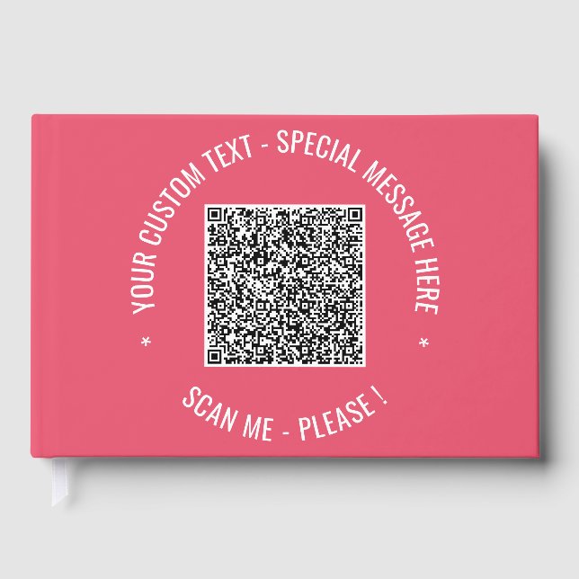 Your QR Code Scan Custom Text and Colour Guest Boo Book (Front)