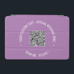 Your QR Code Scan Custom Text and Colour iPad Cove iPad Mini Cover<br><div class="desc">Custom Colours and Fonts - Personalized iPad Air Covers with Your QR Code Scan Info Custom Text and Colours Promotional Business or Personal Modern iPad Cover Gift - Add Your QR Code - Image or Logo - photo / Text - Name or other info - Resize and Move or Remove...</div>