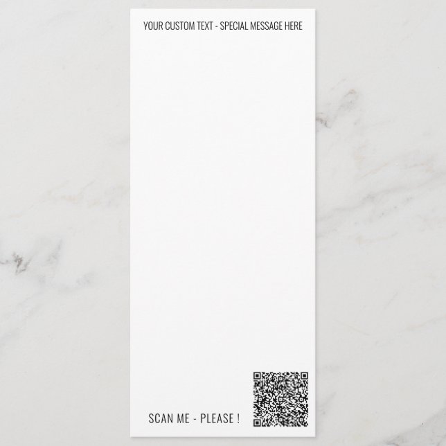 Your QR Code Scan Custom Text Menu Example (Front)