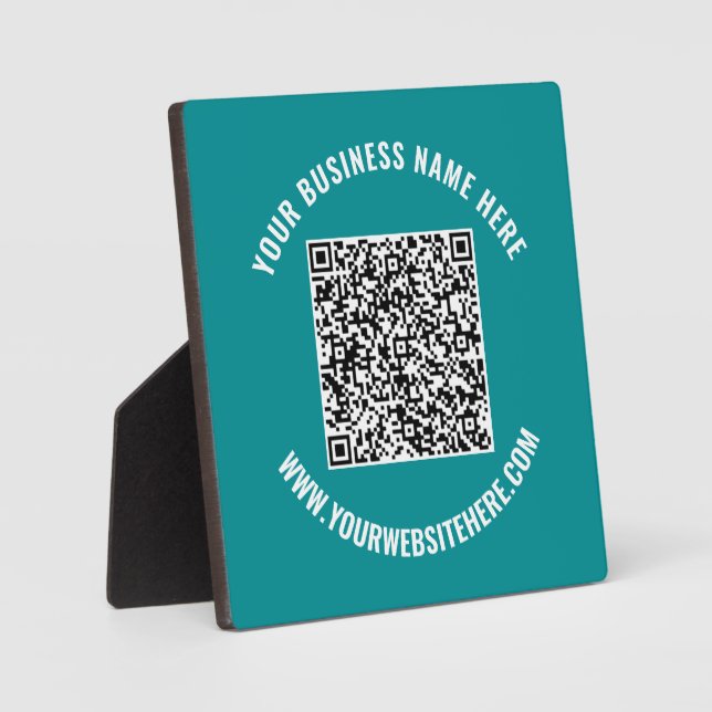 Your QR Code Scan Custom Text Plaque Choose Colour (Front)