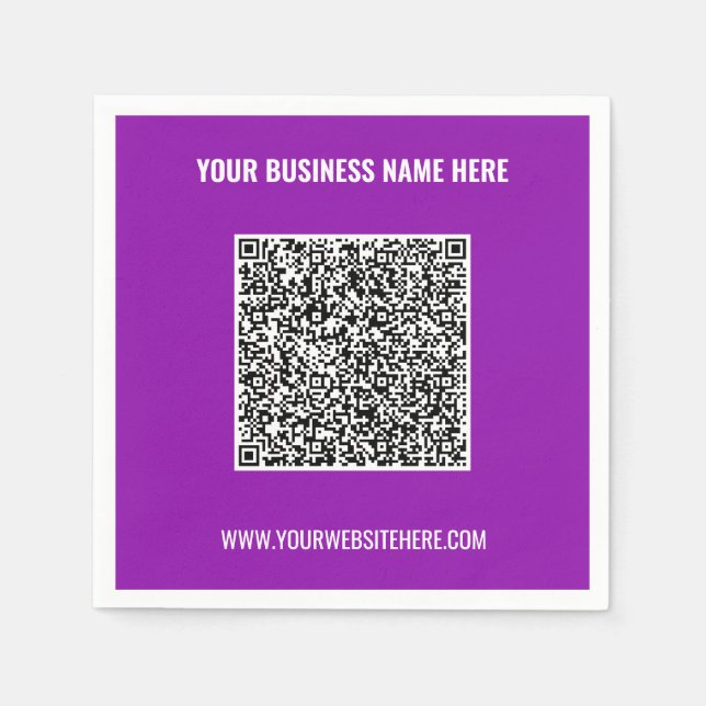 Your QR Code Scan Custom Text snd Colours Napkins (Front)