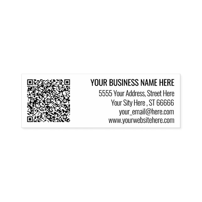 Your QR Code Scan Info Address Self-inking Stamp (Design)