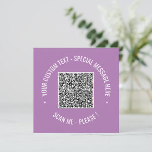 Your QR Code Scan Info and Custom Text Card