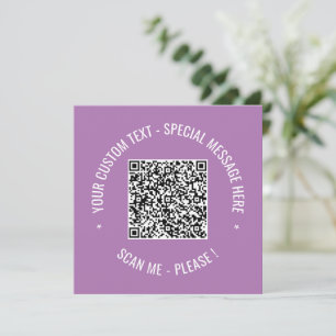 Your QR Code Scan Info and Custom Text Card
