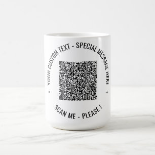 Your QR Code Scan Info and Custom Text Coffee Mug