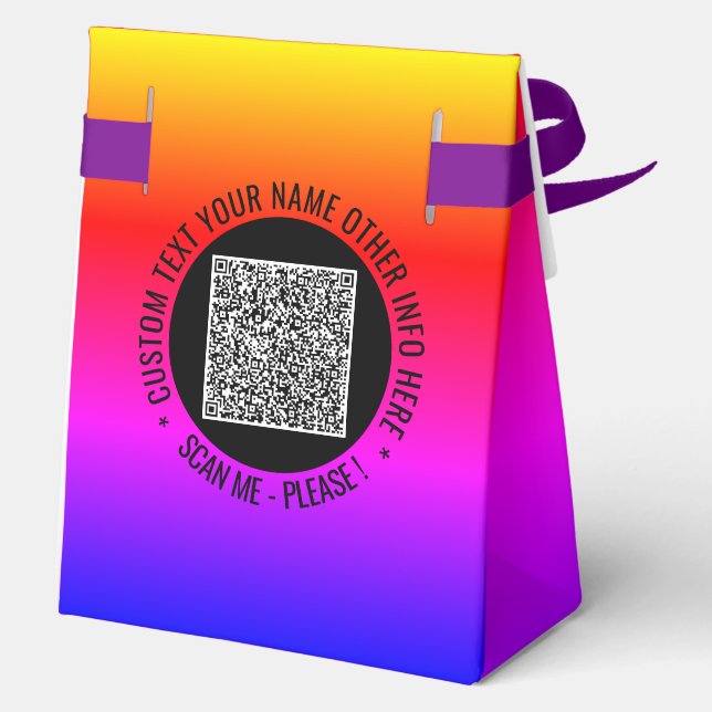 Your QR Code Scan Info and Custom Text Favour Box (Back)
