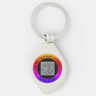Your QR Code Scan Info and Custom Text Keychain