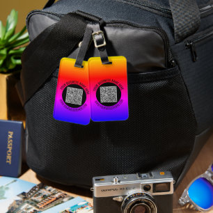 Your QR Code Scan Info and Custom Text Luggage Tag