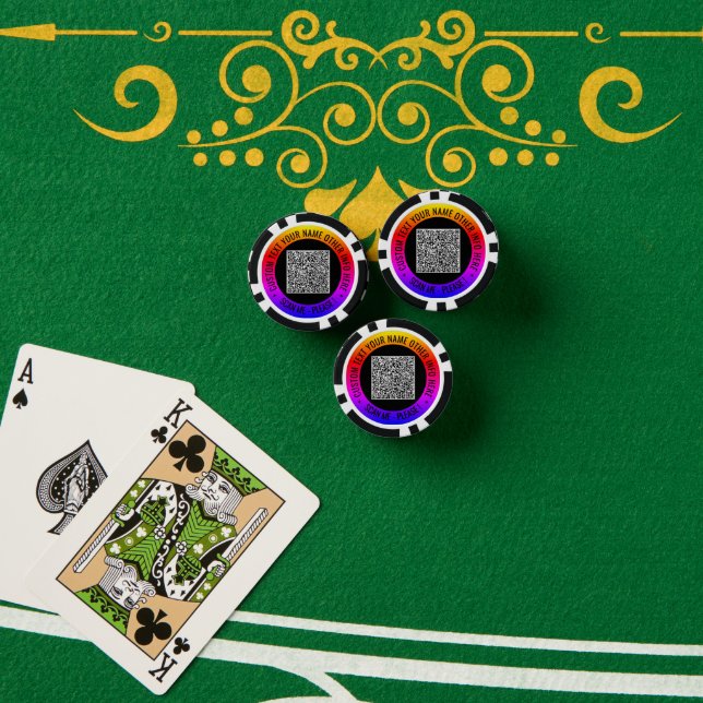 Your QR Code Scan Info and Custom Text Poker Chips (Poker Table (Stack))