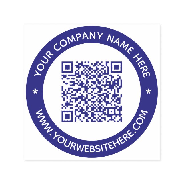 Your QR Code Scan Info and Custom Text Round Stamp (Design)