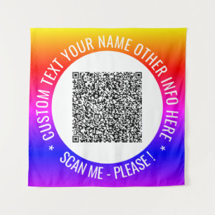 Your QR Code Scan Info and Custom Text Tapestry