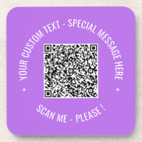 Your QR Code Scan Info and Text Beverage Coaster