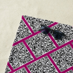Your QR Code Scan Info Beach Towel Custom Colours