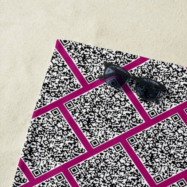 Your QR Code Scan Info Beach Towel Custom Colours (In Situ)