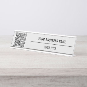 Your QR Code Scan Info Business Desk Name Plate