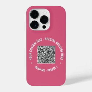 Your QR Code Scan Info Custom Text and Colors iPhone 14 Pro Case