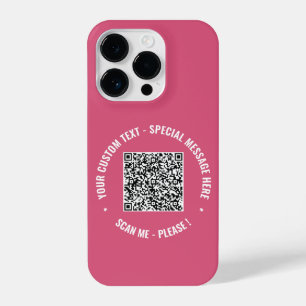 Your QR Code Scan Info Custom Text and Colours iPhone 14 Pro Case