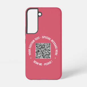 Your QR Code Scan Info Custom Text and Colours Samsung Galaxy Case