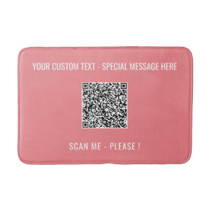 Your QR Code Scan Info Custom Text Bath Mat