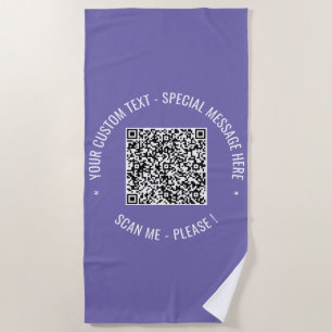 Your QR Code Scan Info Custom Text Beach Towel