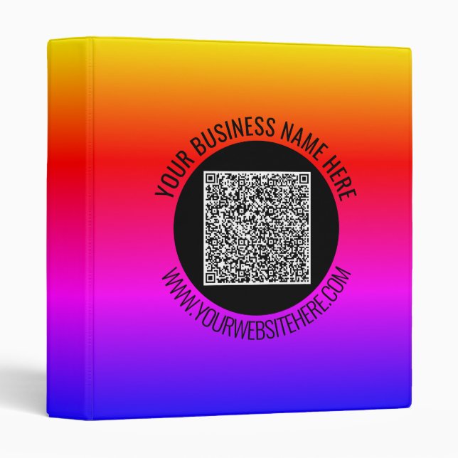 Your QR Code Scan Info Custom Text Business Binder (Front/Spine)