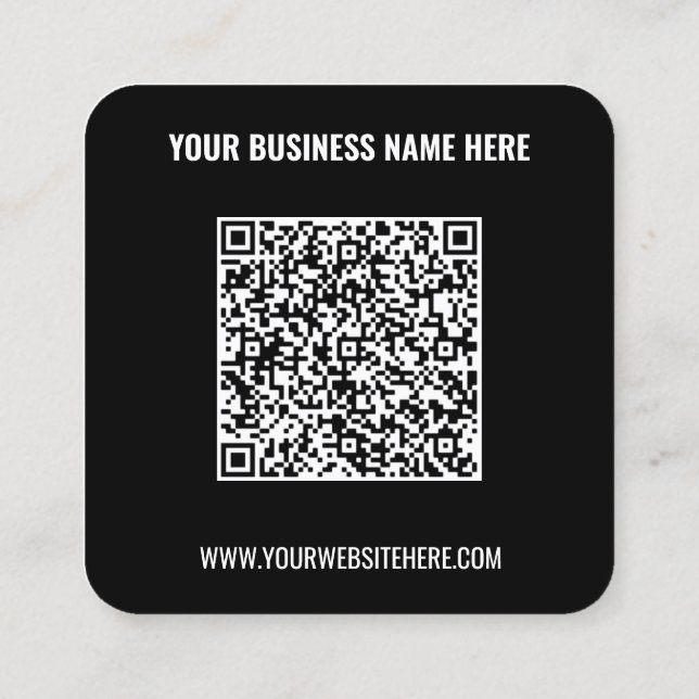 Your QR Code Scan Info Custom Text Business Card (Back)