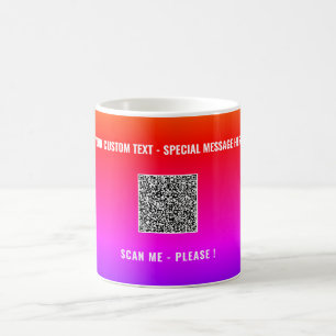 Your QR Code Scan Info Custom Text Coffee Mug