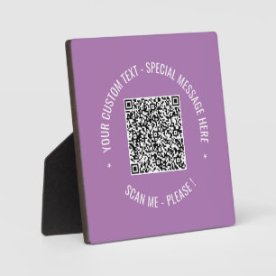 Your QR Code Scan Info Custom Text Colors Plaque
