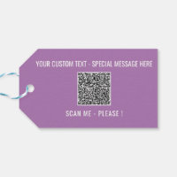 Your QR Code Scan Info Custom Text Colours Gift Ta