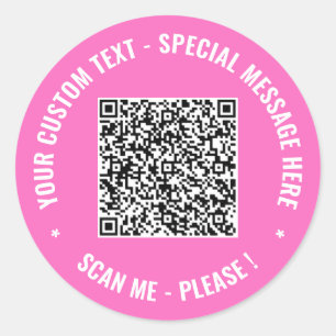 Your QR Code Scan Info Custom Text Colours Sticker