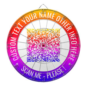Your QR Code Scan Info Custom Text Dart Board