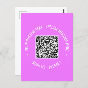 Your QR Code Scan Info Custom Text Greeting Card 