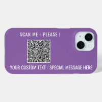 Your QR Code Scan Info Custom Text iPhone Case