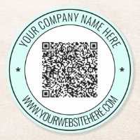 Your QR Code Scan Info Custom Text Paper Coaster