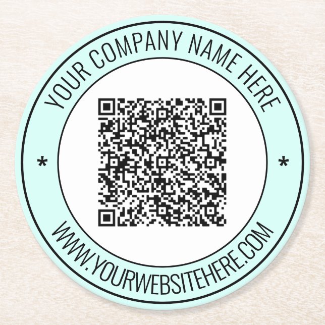 Your QR Code Scan Info Custom Text Paper Coaster (Front)