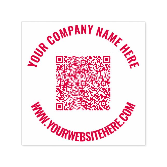Your QR Code Scan Info Custom Text Round Stamp (Design)