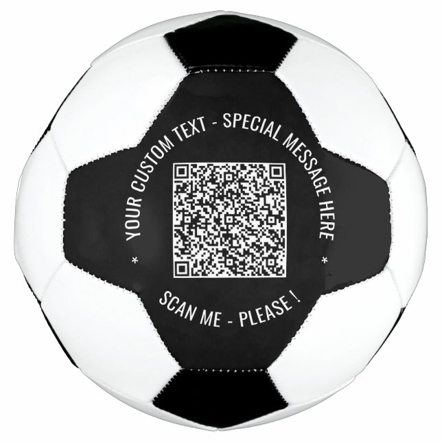 Your QR Code Scan Info Custom Text Soccer Ball (Front)