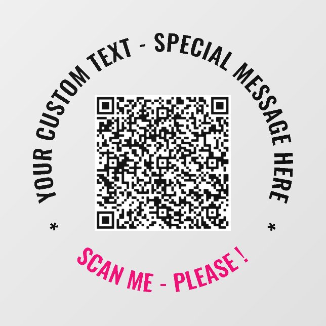 Your QR Code Scan Info Custom Text Window Clings (Sheet)