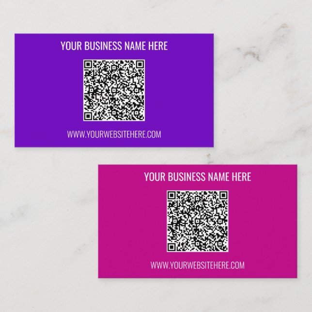 Your QR Code Scan Info Name Website Business Card (Front/Back)