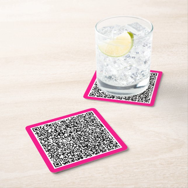 Your QR Code Scan Info Paper Coaster Choose Colour (Insitu)