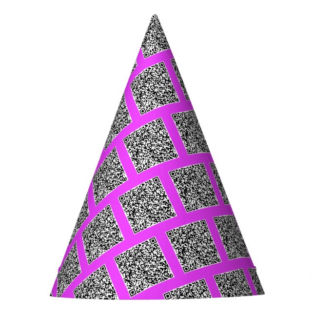 Your QR Code Scan Info Party Hat Choose Colours (Front)