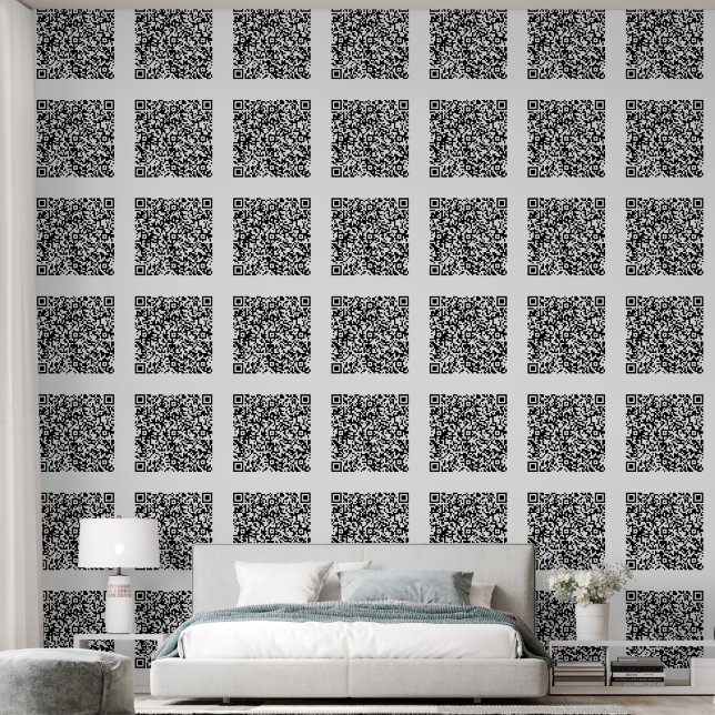 Your QR Code Scan Info Personalized Custom Colour Wallpaper (Bedroom)