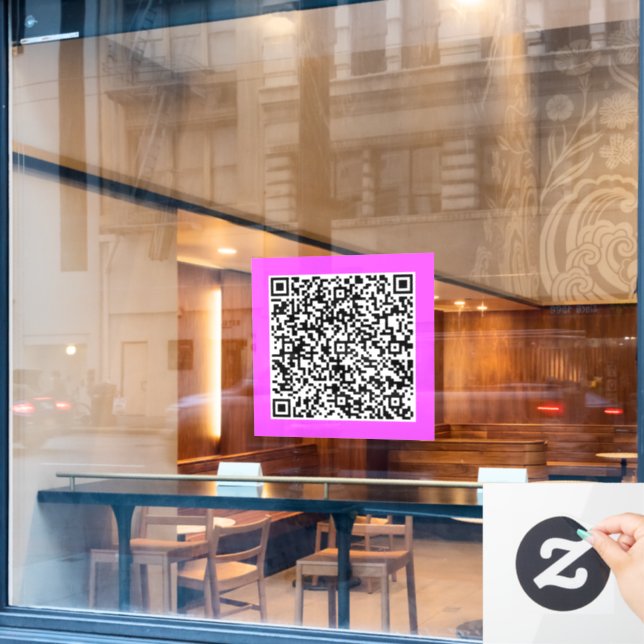 Your QR Code Scan Info Promotional Window Cling (Cafe Window)