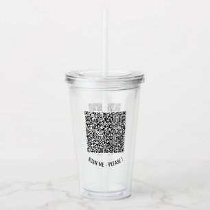 Your QR Code Scan Info Text Acrylic Tumbler