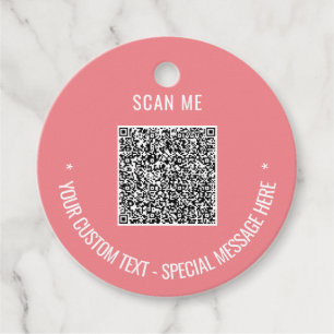 Your QR Code Scan Info Text and Colours Favour Tag