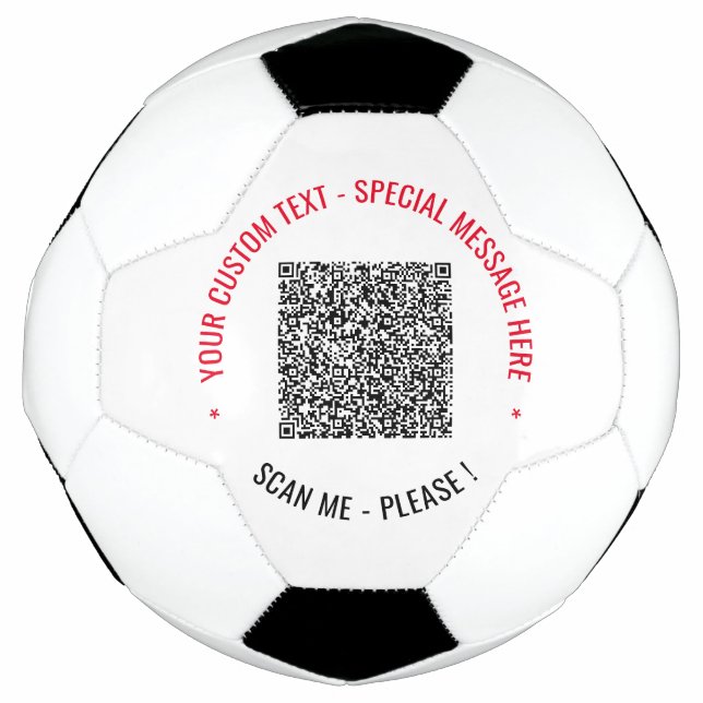 Your QR Code Scan Info Text and Colours Soccer Bal Ball (Front)