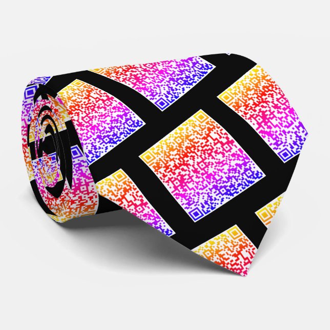 Your QR Code Scan Info Tie with Custom Colours (Rolled)