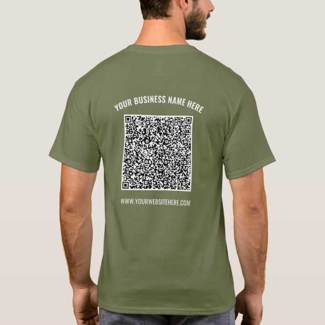 Your QR Code Scan Name Website Business T-Shirt (Back)